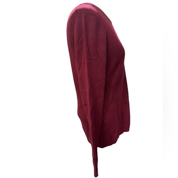 LANDS’ END Classic CASHMERE Burgundy Women's crew neck sweater Size XS - Picture 3 of 14